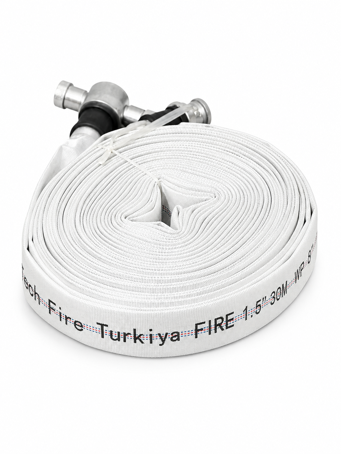1.5-Inch Fire Hose Pipe – 100 FT with Aluminum Couplings