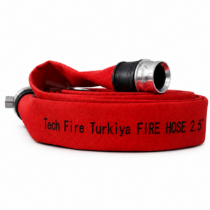 2.5-Inch Red Fire Hose Pipe – 100 FT with Aluminium Couplings