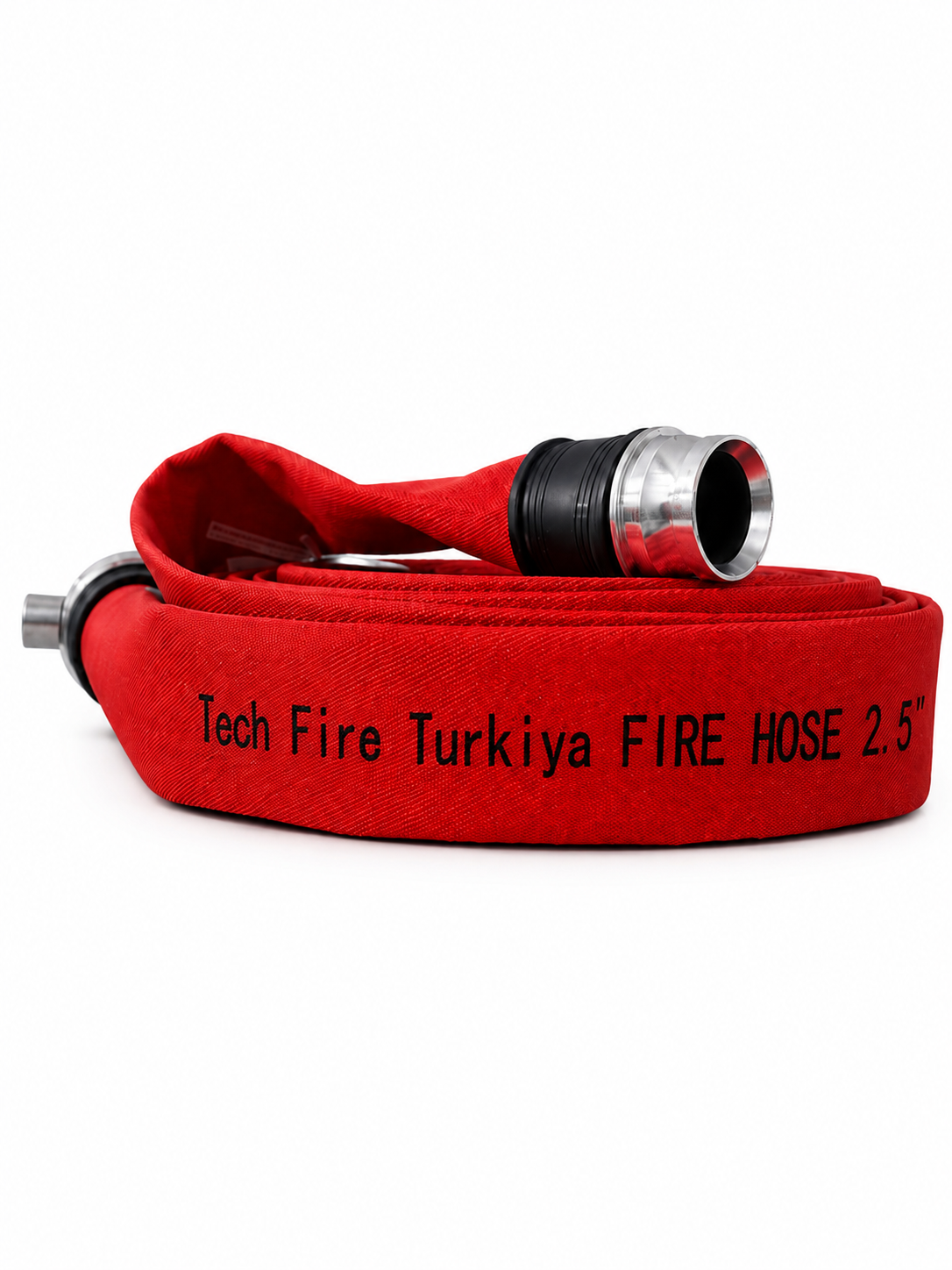 2.5-Inch Red Fire Hose Pipe – 100 FT with Aluminium Couplings