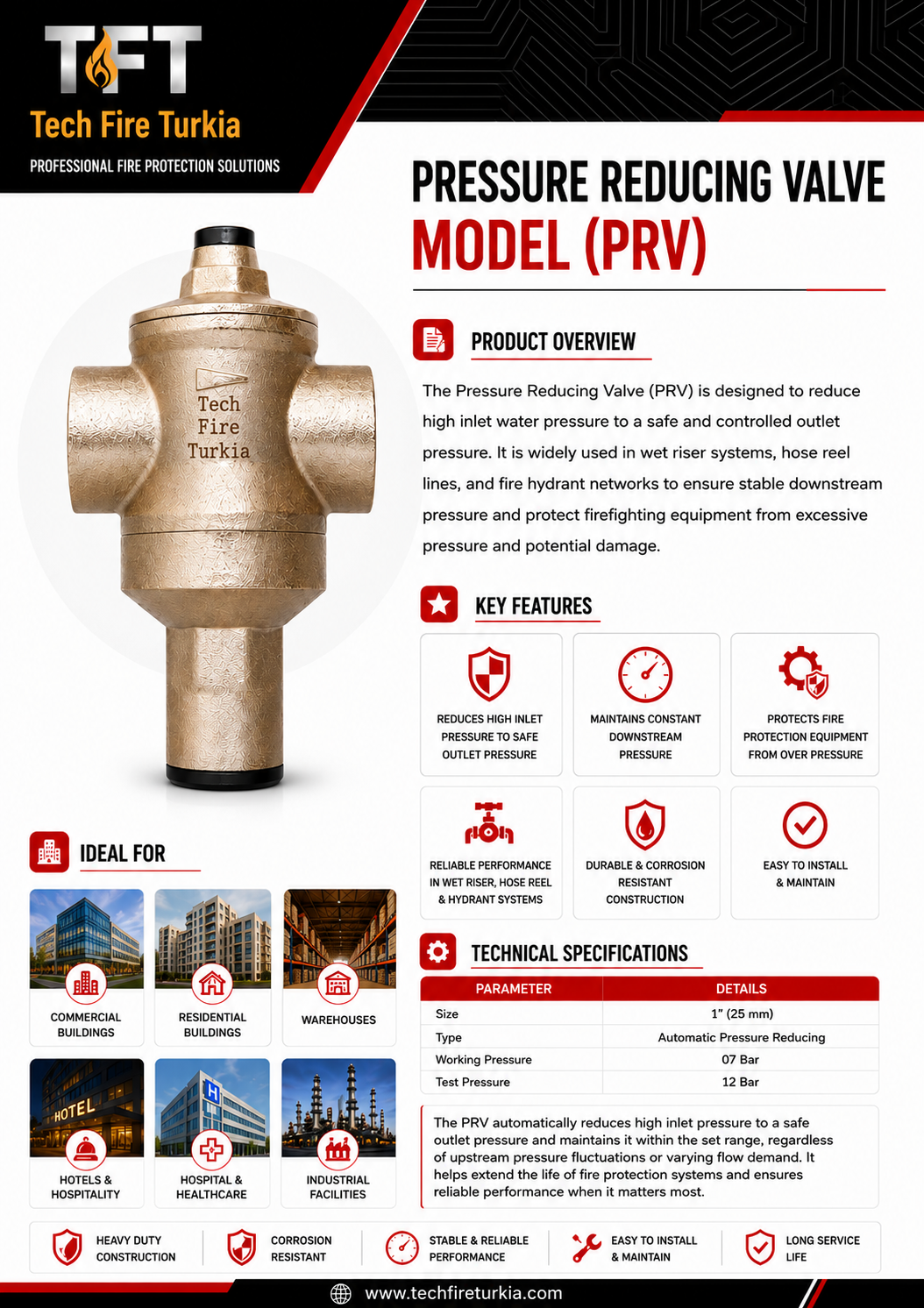 1-Inch Automatic Pressure Reducing Valve (PRV) – 7 Bar - Image 2