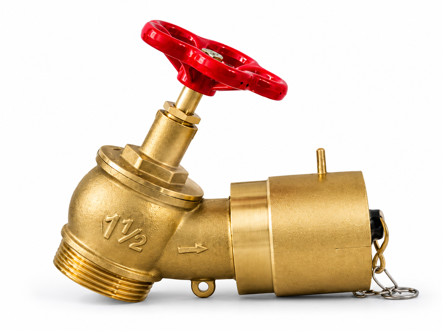 1.5-Inch Brass Fire Hydrant Valve – 16 Bar Threaded Angle Valve